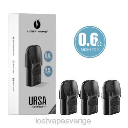Lost Vape Flavors Sverige - Lost Vape URSA ersättning pods | 2,5 ml (3-pack) FFV26 svart 0,6 ohm